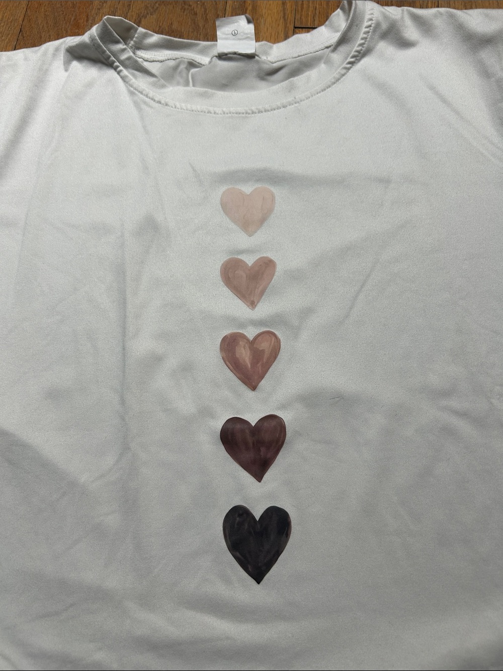 White Heart Graphic Tee - Neutral Hearts